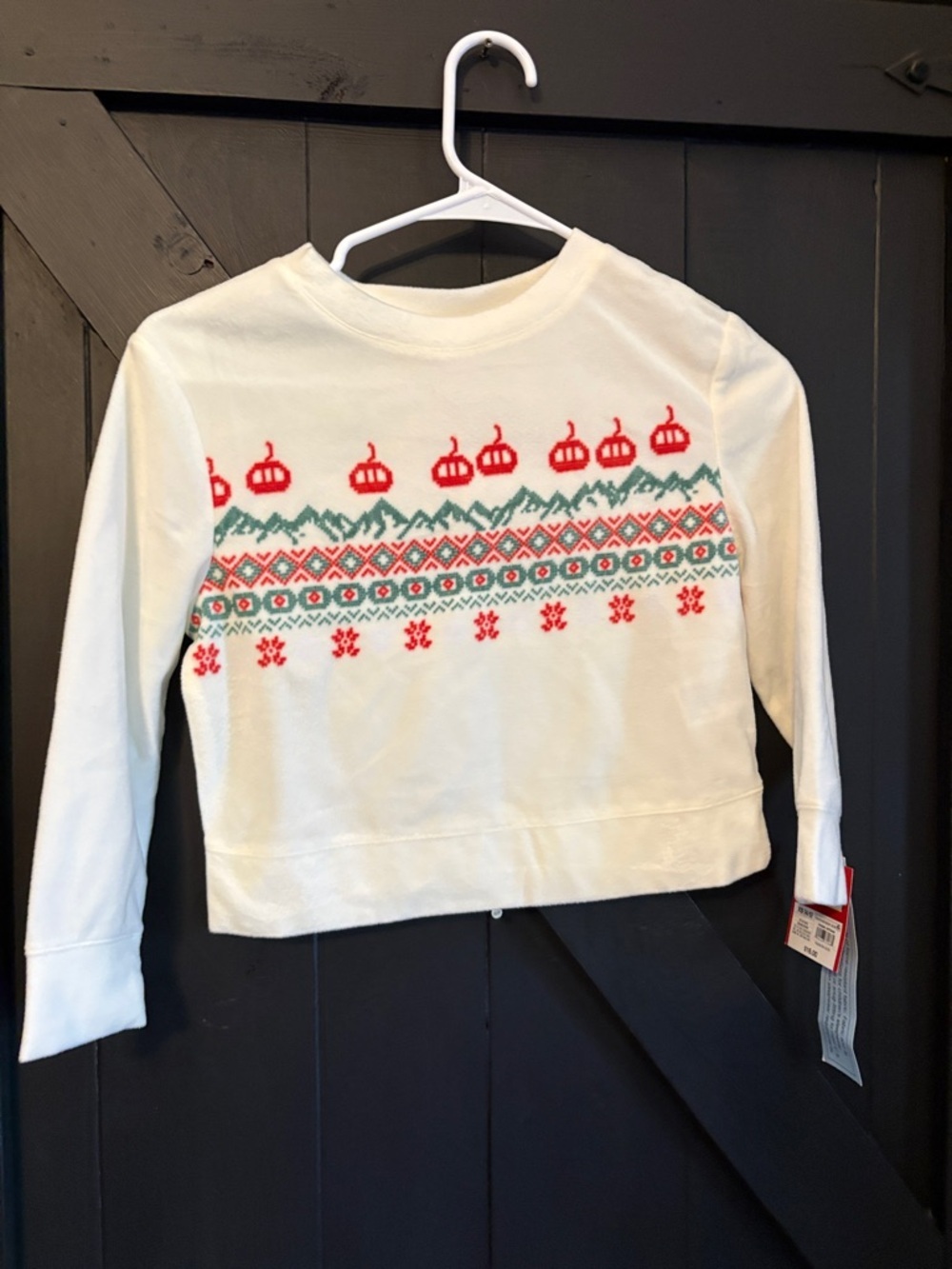 Wondershop Cream Kids Sweatshirt with Red & Green Fair Isle